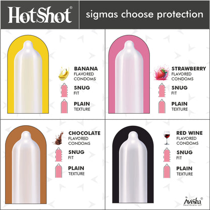 HOTSHOT All Variety Condom Pack - 120 Condoms, 12 New Unique Varieties for Men Condom (Set of 12, 120 Condoms)