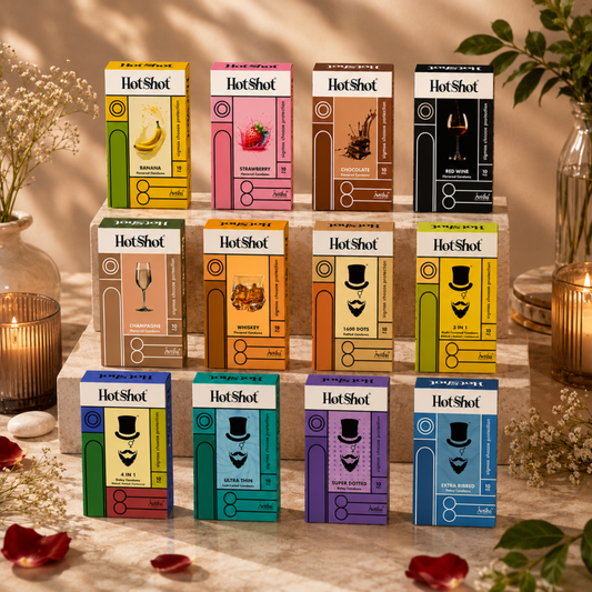 HOTSHOT All Variety Condom Pack - 120 Condoms, 12 New Unique Varieties for Men Condom (Set of 12, 120 Condoms)