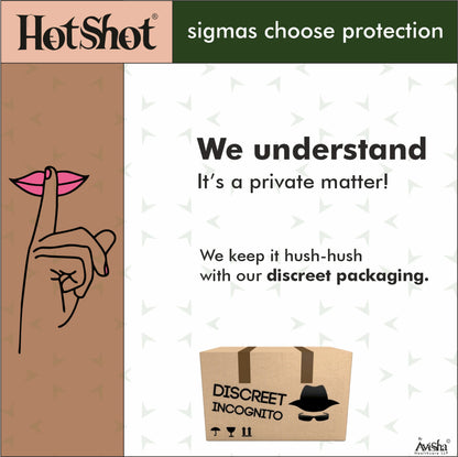 HOTSHOT Condom Combo Pack 50 - 3in1, 4in1 Delay, Ribbed, Dotted, Red Wine and Strawberry Condom (Set of 5, 50 Condoms)