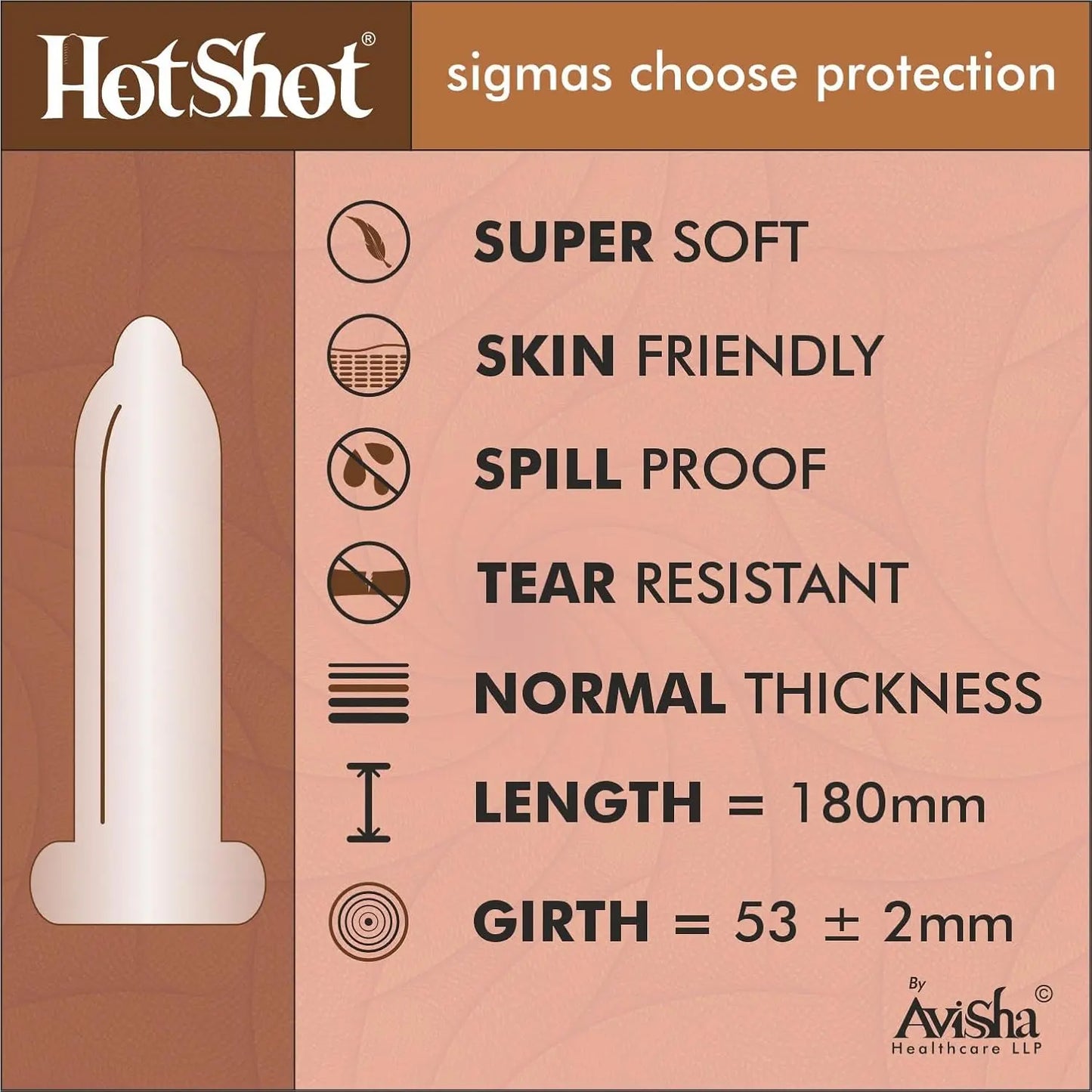 Chocolate Flavored Condom for Men - 10 Count